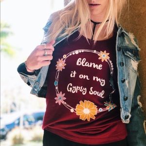 Gypsy Soul Racerback Tank in Maroon